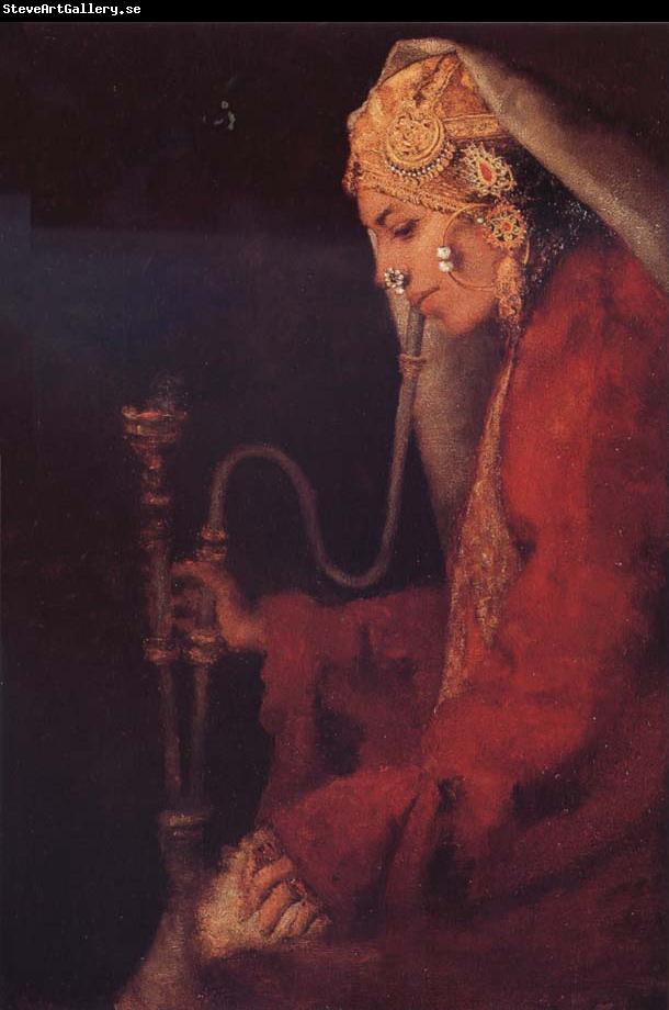 Mortimer Menpes A Kashmiri Nautch Girl with a Hookah